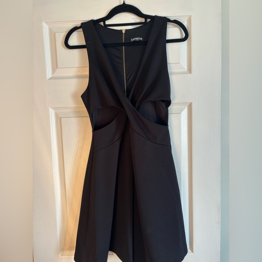 Express Black Cutout Mini Dress